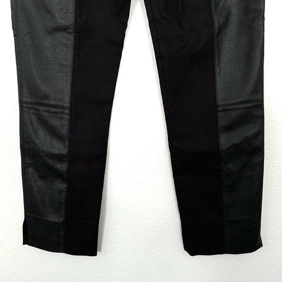 BCBGMaxAzria Brennan Pants Womens Size Small Black Faux Leather Crop High Rise - Picture 9 of 9